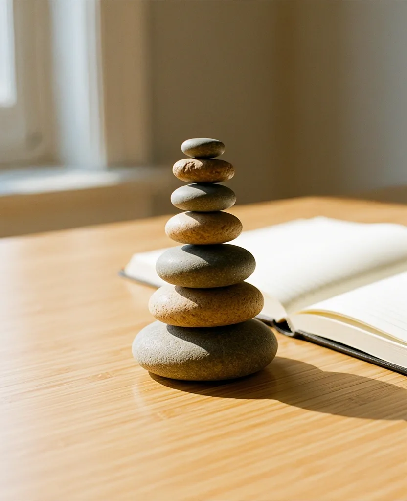 Rhythmic stones representing daily habits