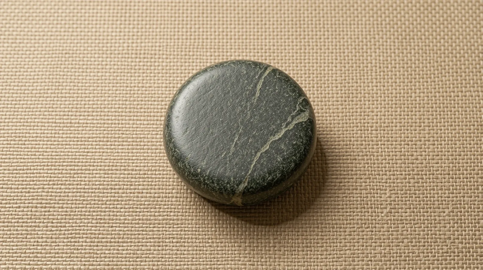 Minimalist stone on linen